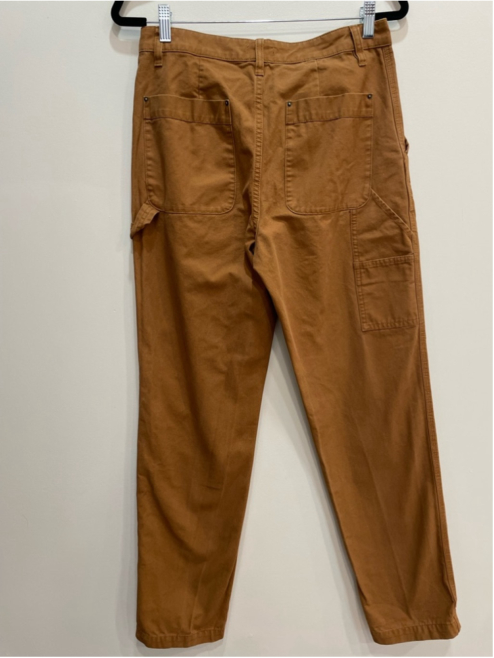 Tna Aritzia Canvas Carpenter Pants Brown Tan Workwear Utility Straight 8 Relaxed - Picture 4 of 11